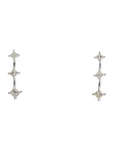 Pre-owned Earrings 14k Diamond Drop  In Multi