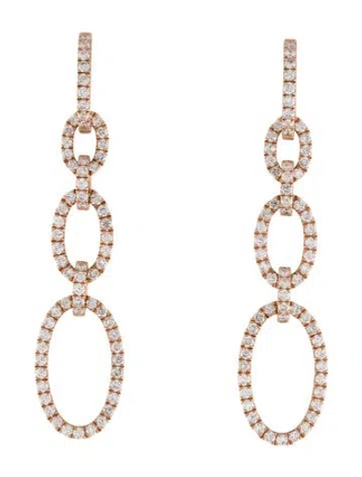 Pre-owned Earrings 14k Diamond Drop  In Multi