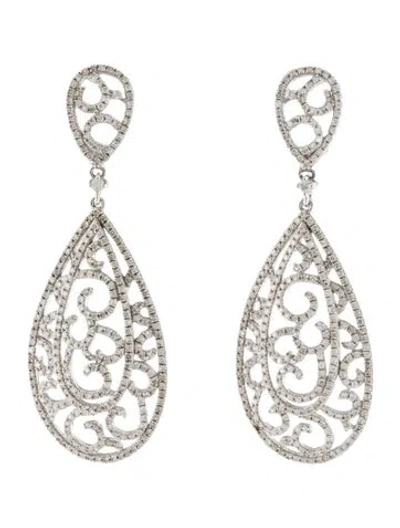 Pre-owned Earrings 14k Diamond Drop  In Multi