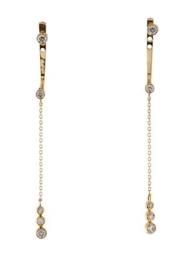 Pre-owned Earrings 14k Diamond Drop  In Multi