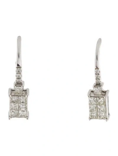 Pre-owned Earrings 14k Diamond Drop  In Multi