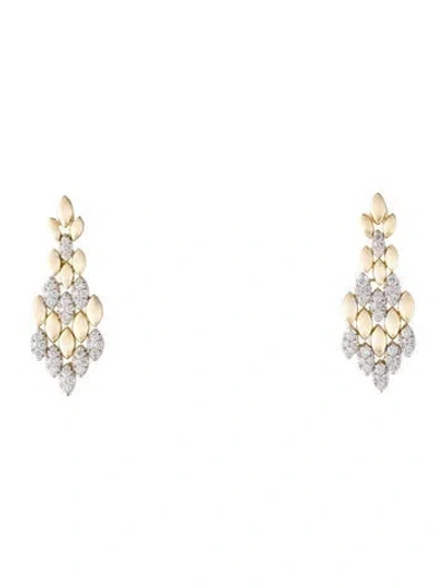 Pre-owned Earrings 14k Diamond Drop  In Multi