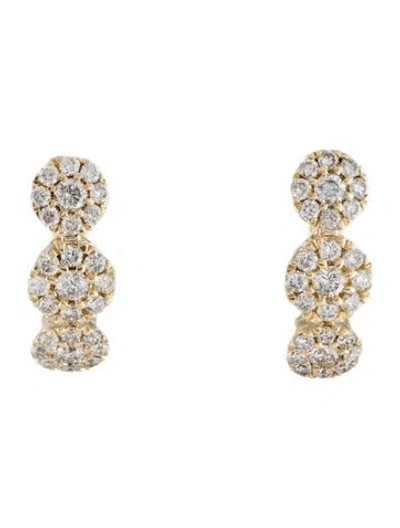 Pre-owned Earrings 14k Diamond Drop  In Multi