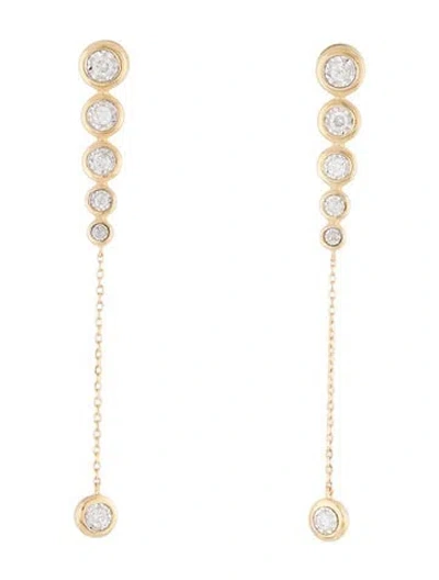 Pre-owned Earrings 14k Diamond Drop  In Multi
