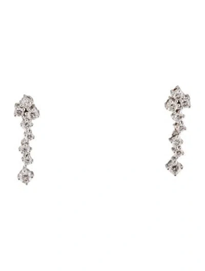 Pre-owned Earrings 14k Diamond Drop  In Multi