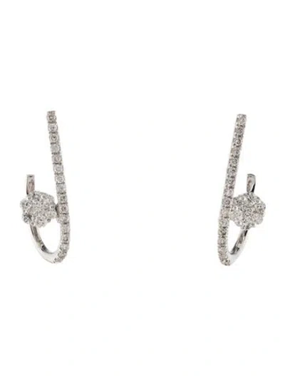 Pre-owned Earrings 14k Diamond Drop  In Multi