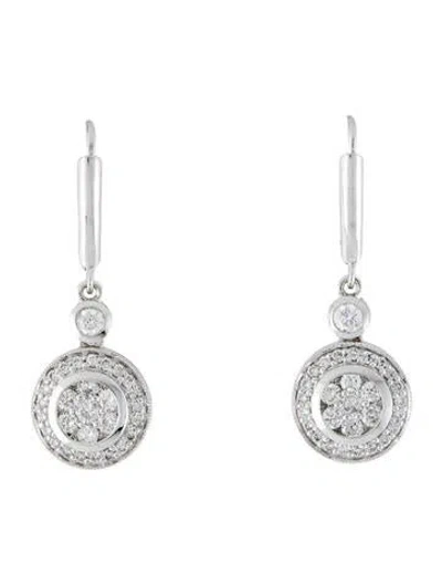 Pre-owned Earrings 14k Diamond Drop  In Multi