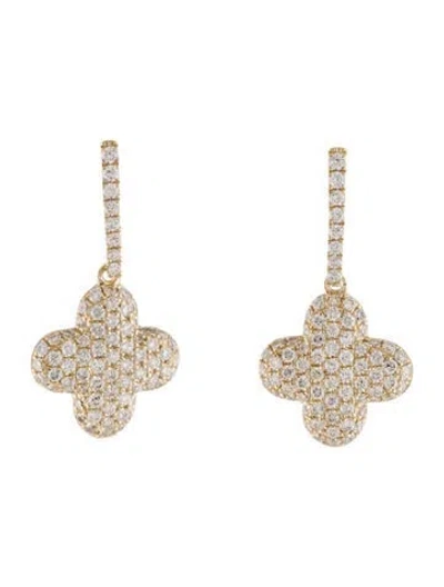 Pre-owned Earrings 14k Diamond Drop  In Multi