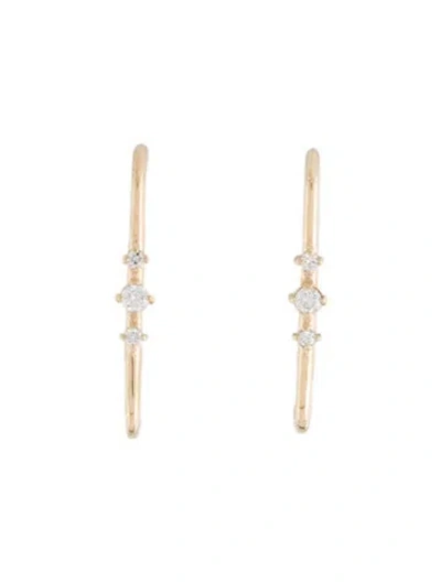 Pre-owned Earrings 14k Diamond Drop  In Multi