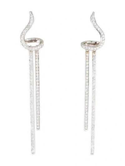 Pre-owned Earrings 14k Diamond Drop  In Multi