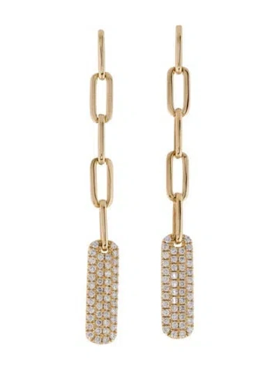 Pre-owned Earrings 14k Diamond Drop  In Multi