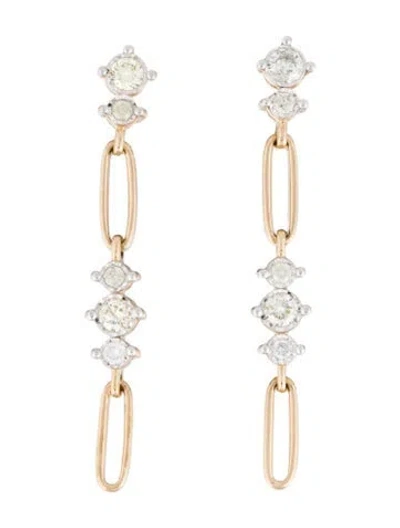 Pre-owned Earrings 14k Diamond Drop  In Multi