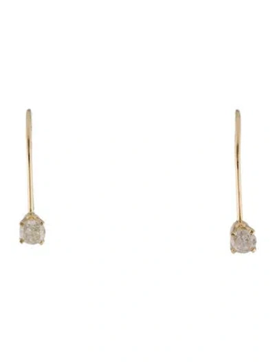 Pre-owned Earrings 14k Diamond Drop  In Multi