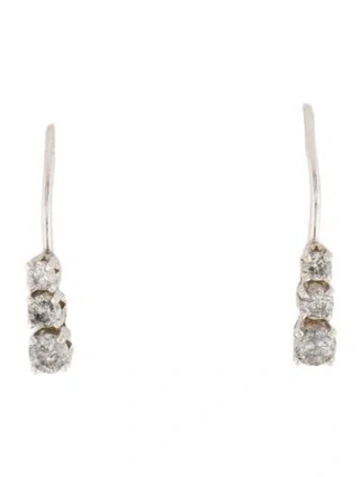 Pre-owned Earrings 14k Diamond Drop  In Multi