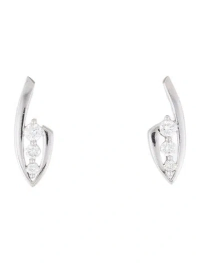 Pre-owned Earrings 14k Diamond Drop  In Multi