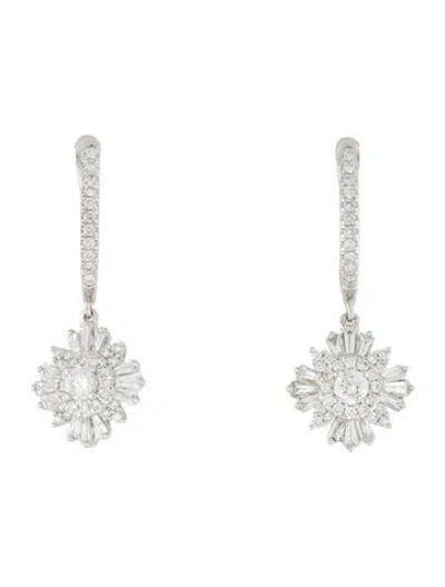 Pre-owned Earrings 14k Diamond Drop  In Multi