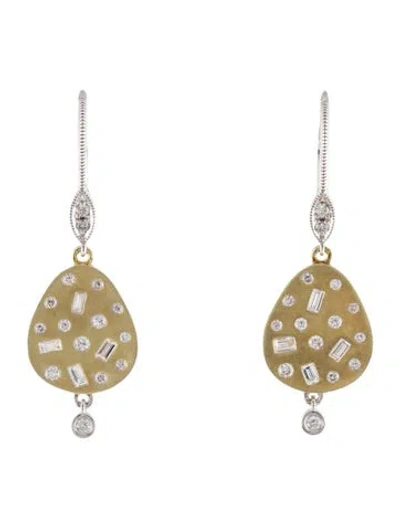 Pre-owned Earrings 14k Diamond Drop  In Multi