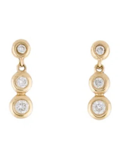 Pre-owned Earrings 14k Diamond Drop  In Multi