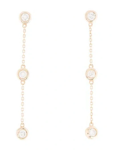 Pre-owned Earrings 14k Diamond Drop  In Multi
