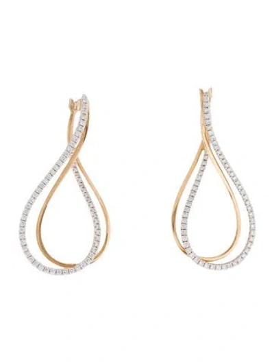 Pre-owned Earrings 14k Diamond Drop  In Multi