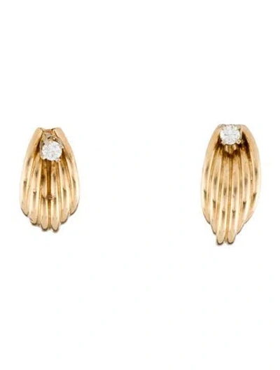 Pre-owned Earrings 14k Diamond Drop  In Multi