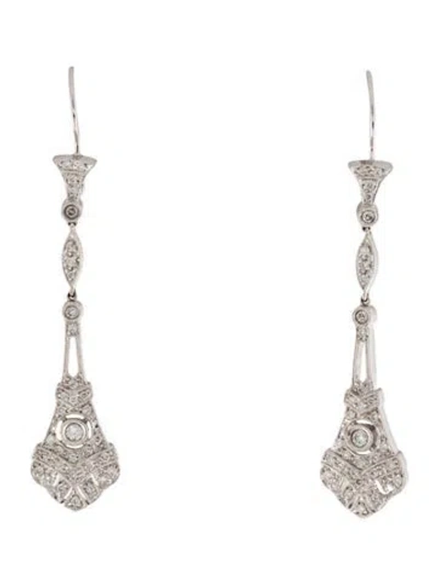 Pre-owned Earrings 14k Diamond Drop  In Multi