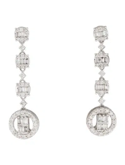 Pre-owned Earrings 14k Diamond Drop  In Multi
