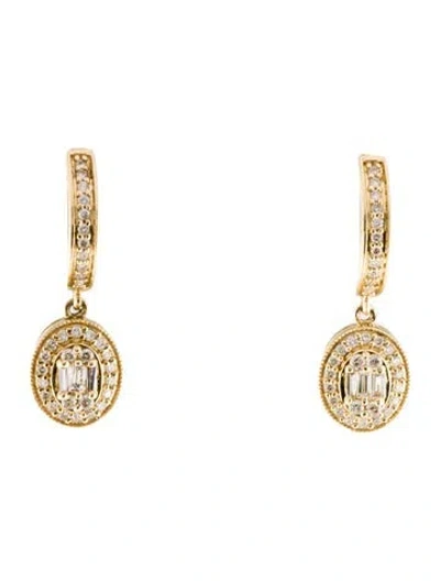 Pre-owned Earrings 14k Diamond Drop  In Multi