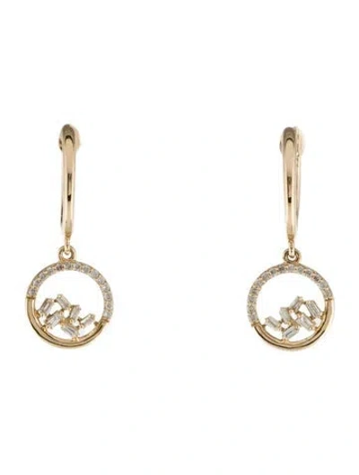 Pre-owned Earrings 14k Diamond Drop  In Multi