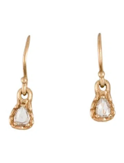 Pre-owned Earrings 14k Diamond Drop  In Multi