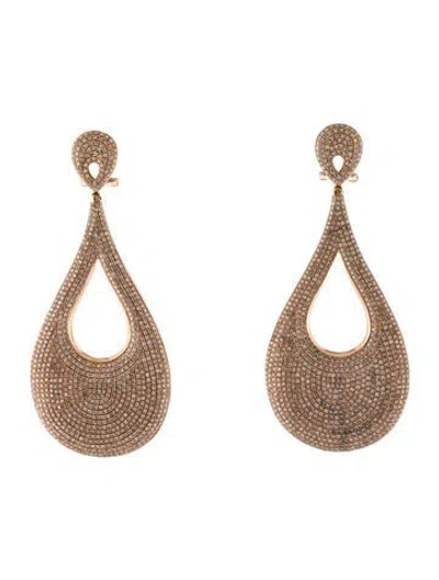 Pre-owned Earrings 14k Diamond Drop  In Multi