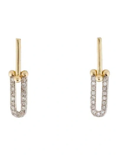 Pre-owned Earrings 14k Diamond Drop  In Multi