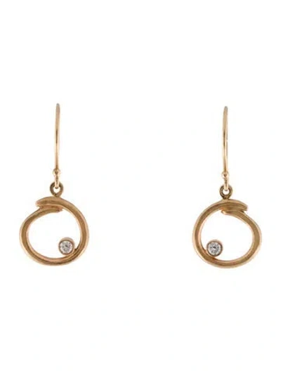 Pre-owned Earrings 14k Diamond Drop  In Multi
