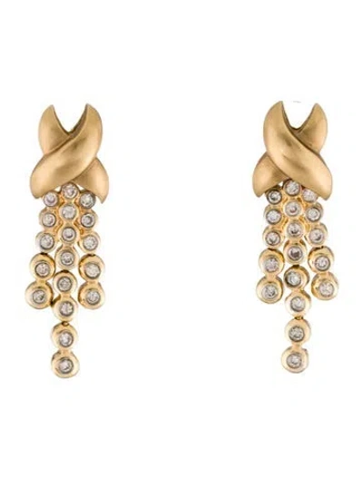 Pre-owned Earrings 14k Diamond Drop  In Multi