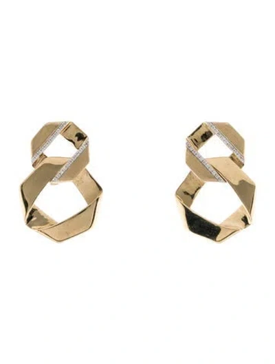 Pre-owned Earrings 14k Diamond Drop  In Multi