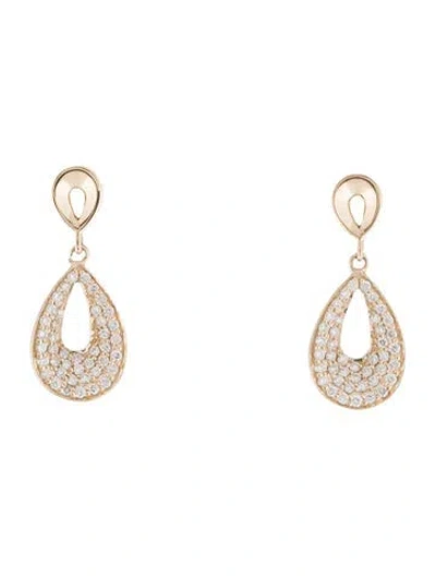 Pre-owned Earrings 14k Diamond Drop  In Multi