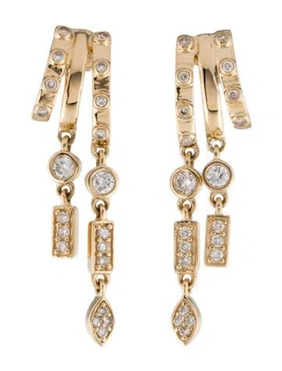 Pre-owned Earrings 14k Diamond Drop  In Multi