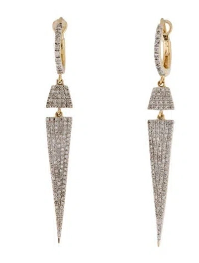 Pre-owned Earrings 14k Diamond Drop  In Multi
