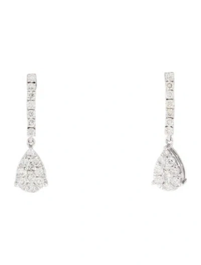Pre-owned Earrings 14k Diamond Drop  In Multi