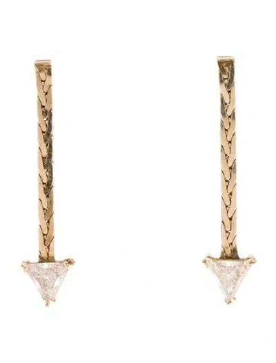 Pre-owned Earrings 14k Diamond Drop  In Multi
