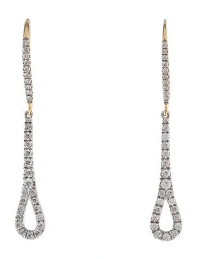 Pre-owned Earrings 14k Diamond Drop  In Multi