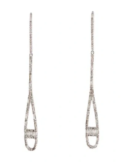 Pre-owned Earrings 14k Diamond Drop  In Multi