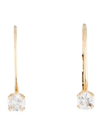 Pre-owned Earrings 14k Diamond Drop  In Multi