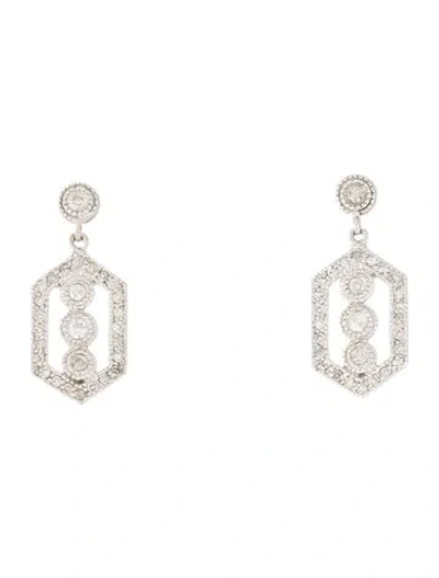 Pre-owned Earrings 14k Diamond Drop  In Multi