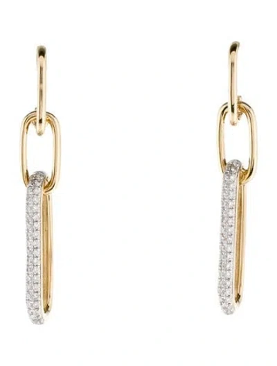 Pre-owned Earrings 14k Diamond Drop  In Multi