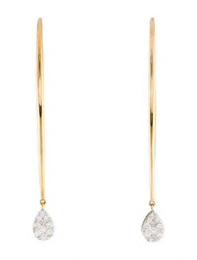 Pre-owned Earrings 14k Diamond Drop  In Multi