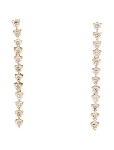 Pre-owned Earrings 14k Diamond Drop  In Multi