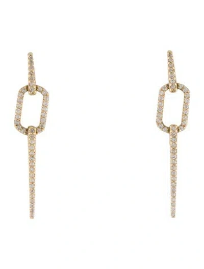 Pre-owned Earrings 14k Diamond Drop  In Multi