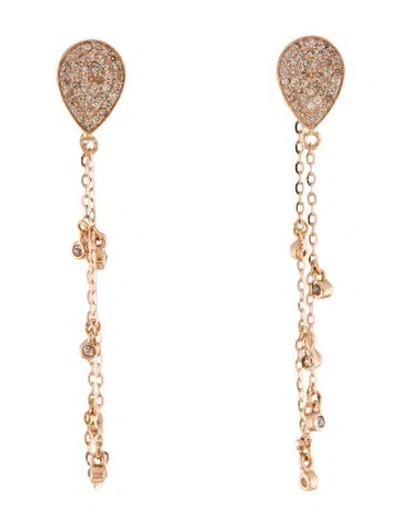 Pre-owned Earrings 14k Diamond Drop  In Multi