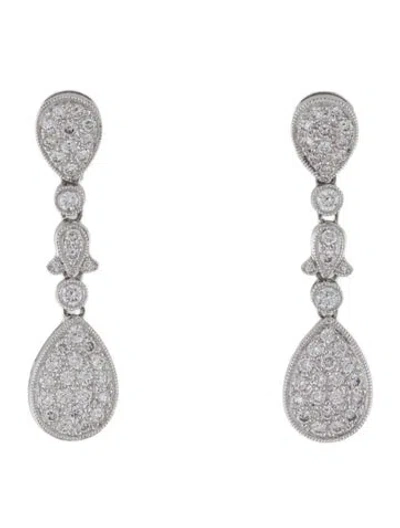 Pre-owned Earrings 14k Diamond Drop  In Multi